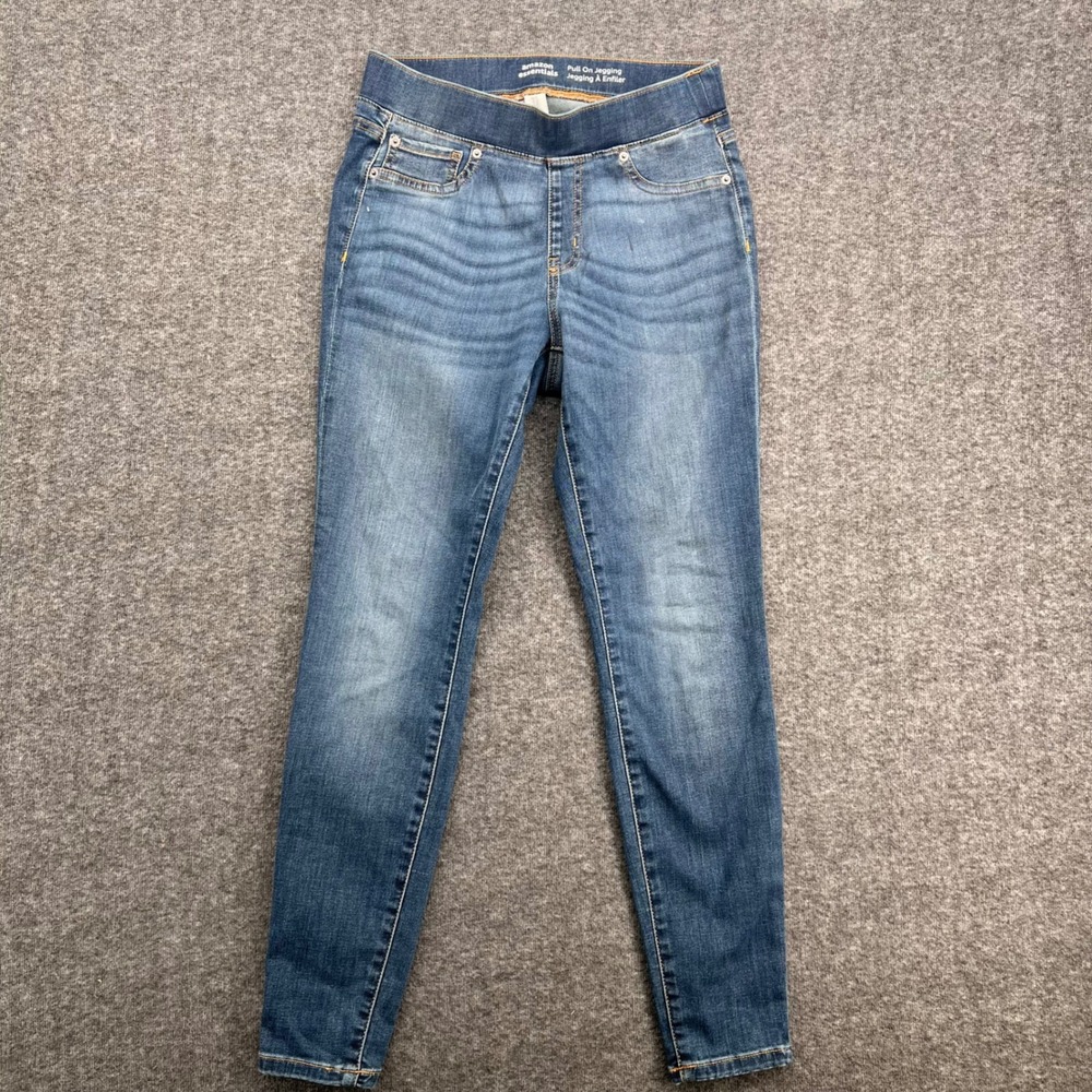 Amazon Essentials Womens Pull On Jegging Medium Wash Blue Skinny Denim Jeans 6